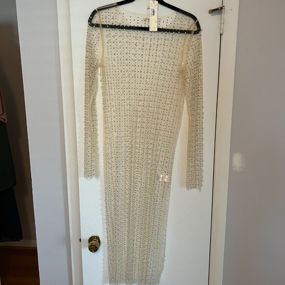 Pearl & Diamond Nude Dress NWT Size M